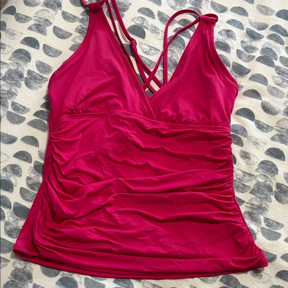 Raspberry tankini top from LaBlanca